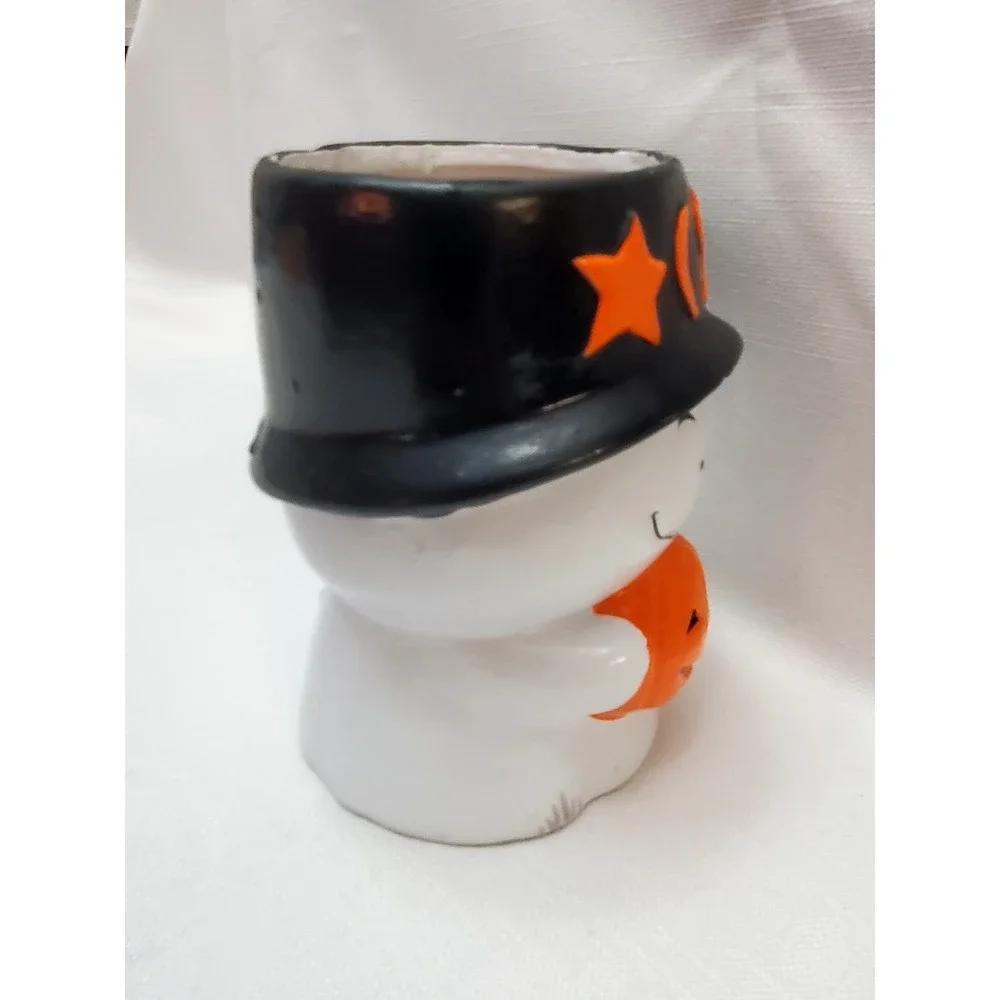 Vintage Happy Ghost Holding JACK O' LANTERN Vase Or Candy‎ Dish